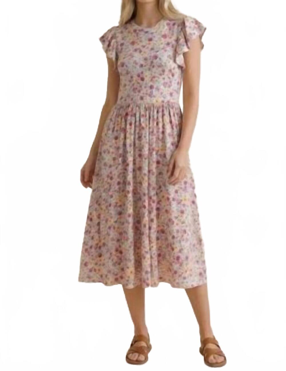 NEW HAPTICS folded ruffle short sleeve babydoll dress- plus in mint/fushia